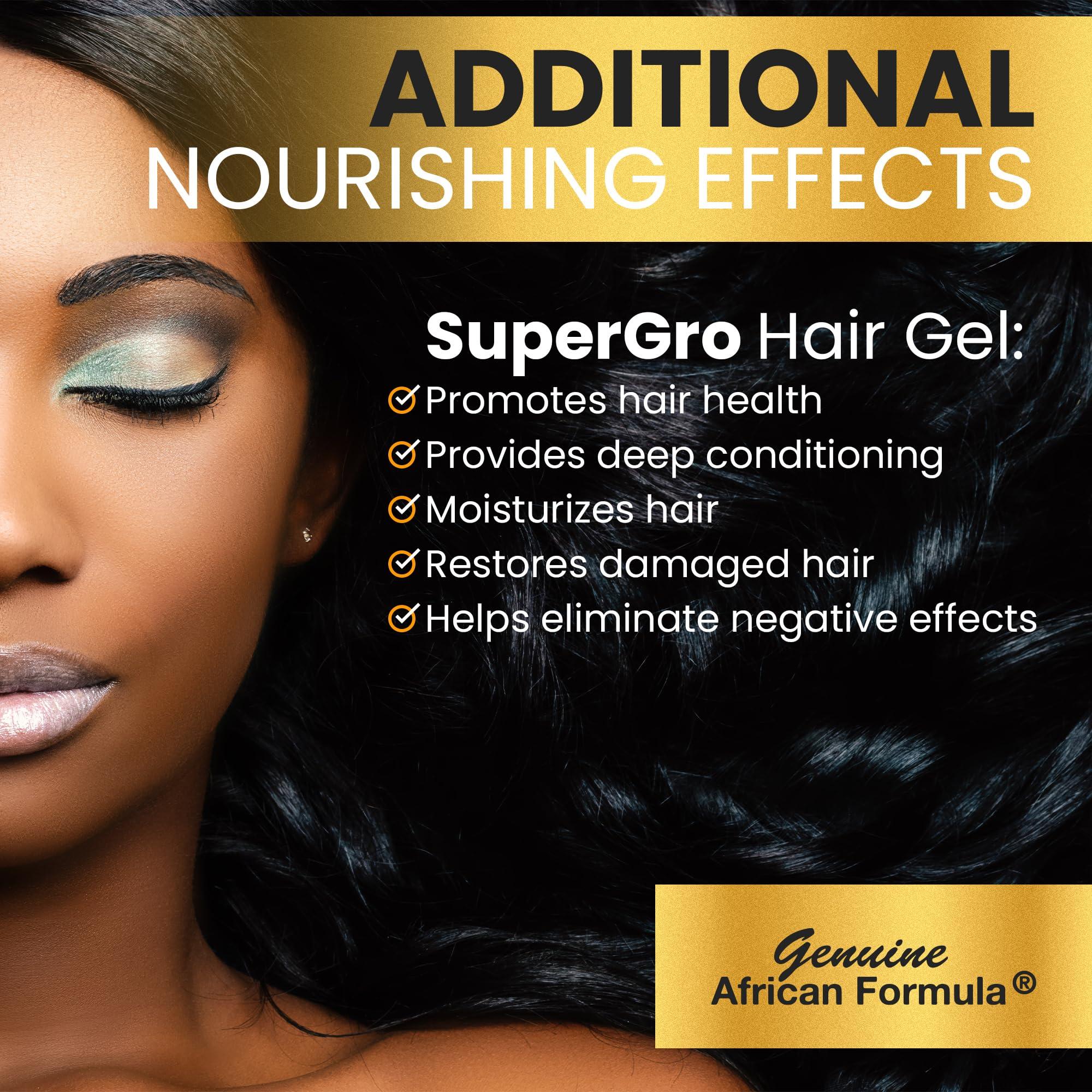 AFRICAN FORMULAS Genuine African Formula SuperGro Extra Hold Gel for Natural Hair Styling - 16 oz