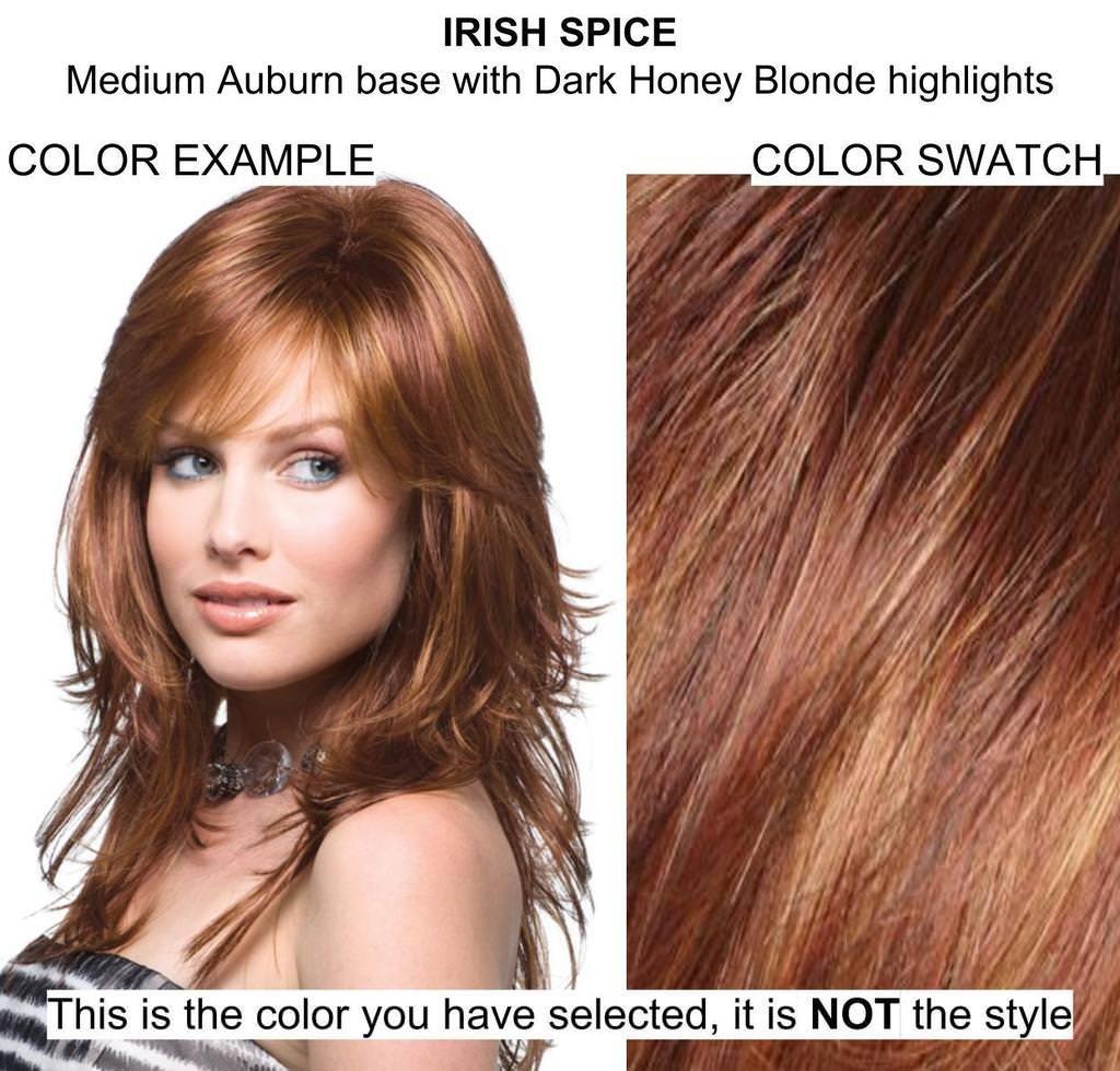 Amore & Christy's Wigs Bundle - 5 Items: Tatum Wig by Amore, Christy\'s Wigs Q & A Booklet, 2oz Travel Size Wig Shampoo, Wig Cap & Wide Tooth Comb - Color: IRISH SPICE