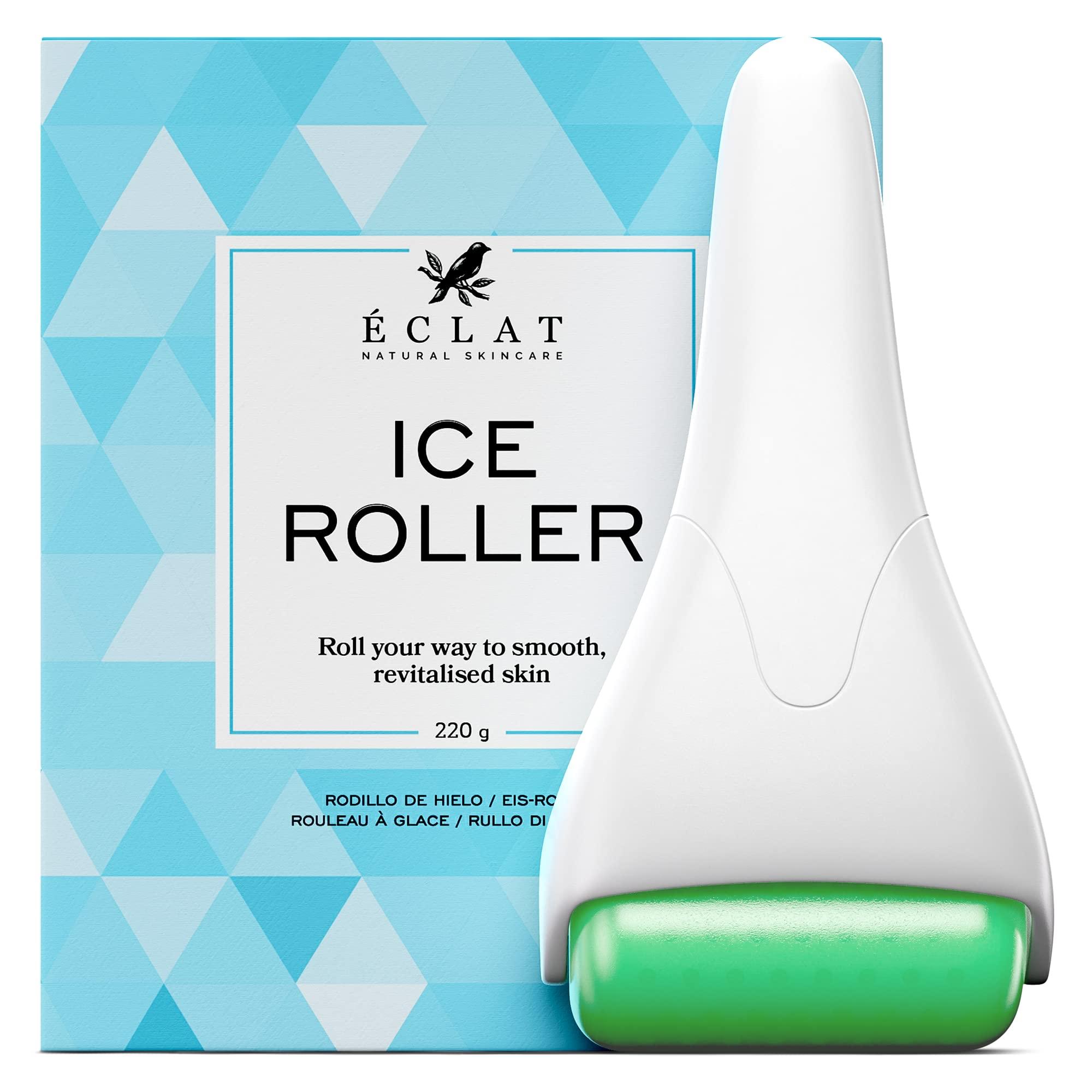 Eclat Skincare Ice Roller for Face & Body Massage w/ 2 Heads - Instantly Cool, Invigorate & Lift Puffy, Sagging Skin - Ice Face Roller - Promotes Tightening & Wrinkle Prevention, Face Ice Roller, Facial Ice Roller