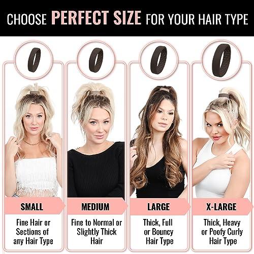 PONY-O X-Large PONY-O for Extra Thick, Heavy or Poofy Curly Hair - PONY-O Revolutionary Hair Tie Alternative Ponytail Holders - 2 Pack Black Original Patented Hair Styling Accessories