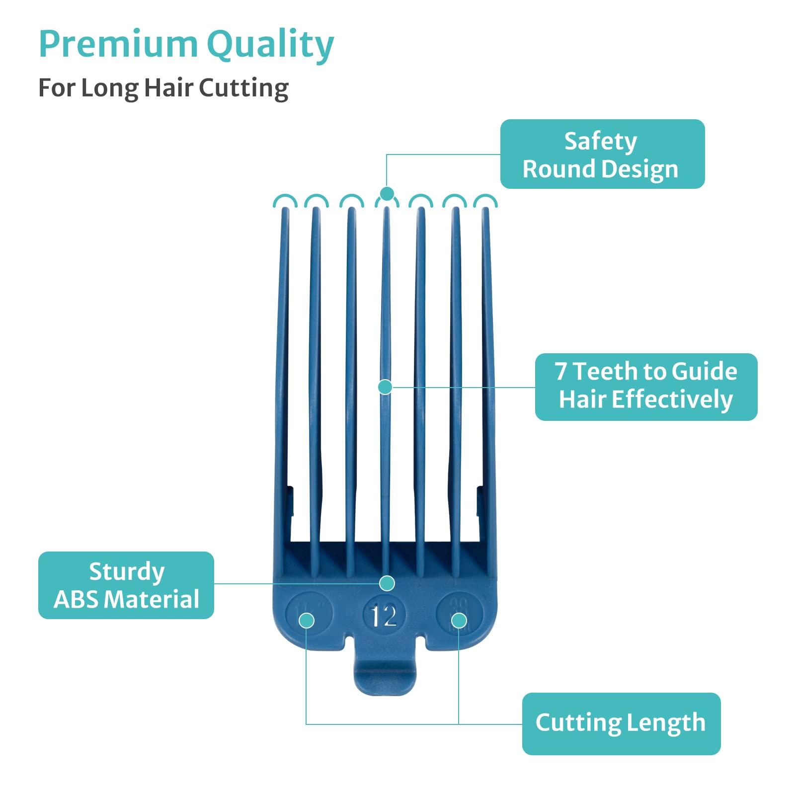 LAVEST Clipper Guards Set 10 12 Fits for Most Wahl Clippers and Babyliss FX870, Extra Long Color Coded Clipper Combs Replacement - 1.25", 1.5"