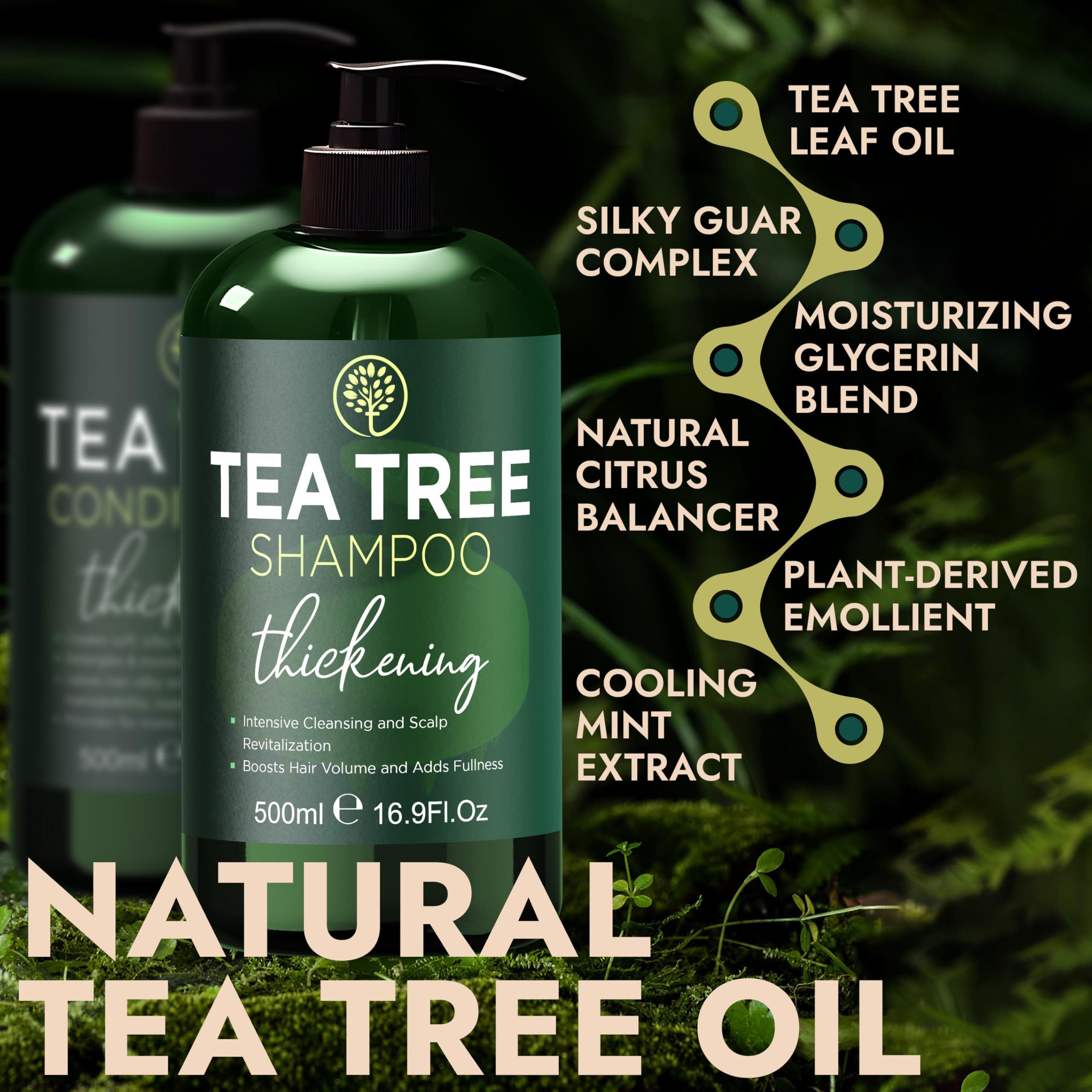 Terramed Just Think Comfort Tea Tree Shampoo and Conditioner Set | Thinning Hair Loss Treatment for Men and Women | Soothes Itchy Scalp, Dandruff