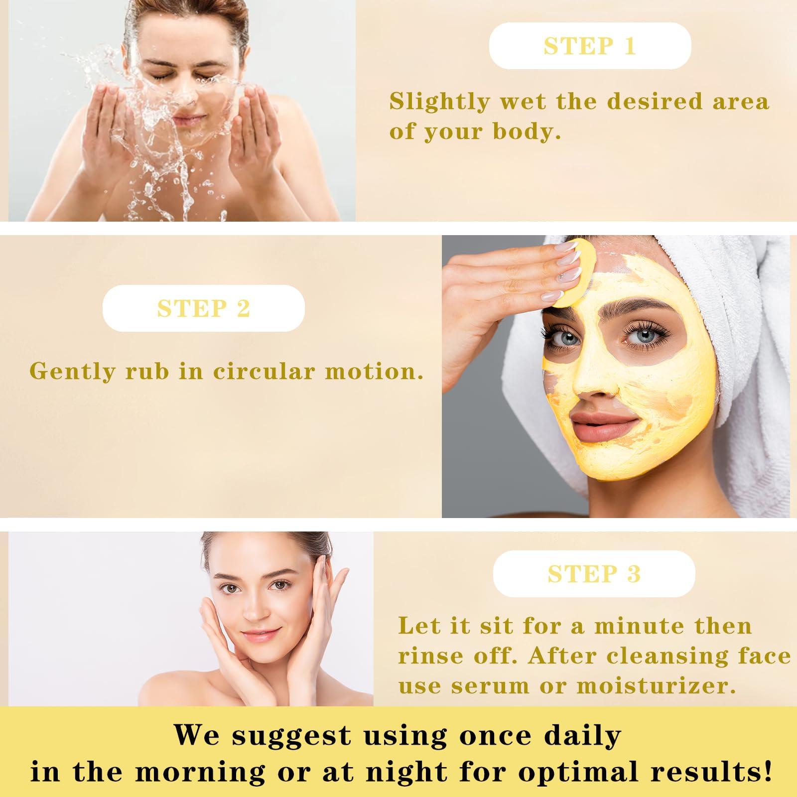 Joanssore 80 Pads Turmeric Cleansing Pads for Face, Turmeric Exfoliating Face Scrub Pads, Turmeric Face Exfoliating Pads with Vitamin C, Turmeric Face Scrub Pads, Infused with Glycerin, B5