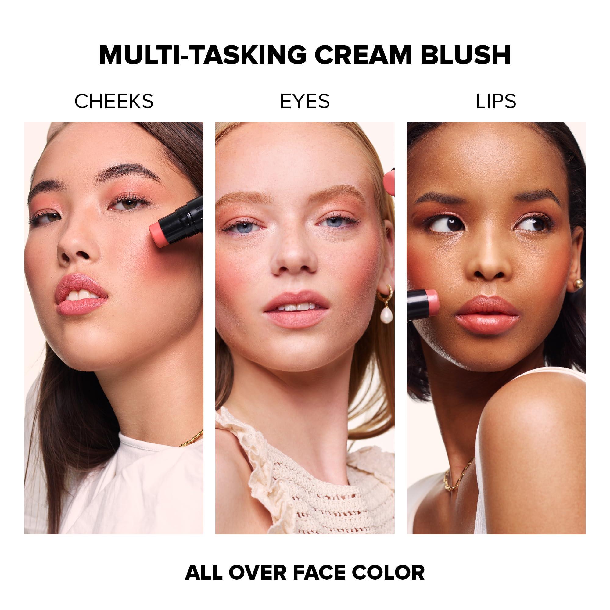 Nudestix Nudestix Nudies Matte Lux Cream Blush 3-in-1 All Over Face Colour For Cheeks Eyes and Lips w/Blending Blush (Juicy Melons)