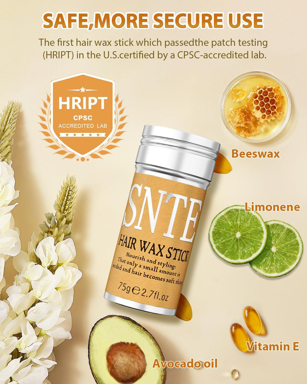 Samnyte Hair Wax Stick, 3PCS-Wax Stick For Hair Slick Stick, Slick Back Stick Hair Stick Wax Edge Frizz No-white Chips & No-Residue & No-Greasy & Easy to Absorb 2.7 Oz