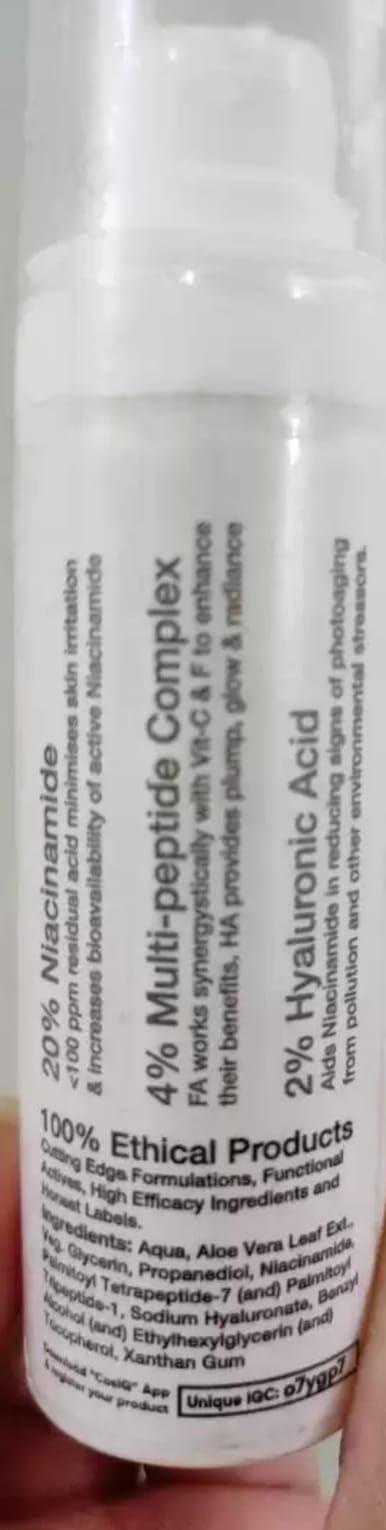 India Niacinamide Vitamin B3-20% High Dose Face Serum | Targets Acne Marks, Blemishes, Spot Correction, Damage Repair, and Hyperpigmentation | Promotes Clear, Even-Toned Skin | 30ml