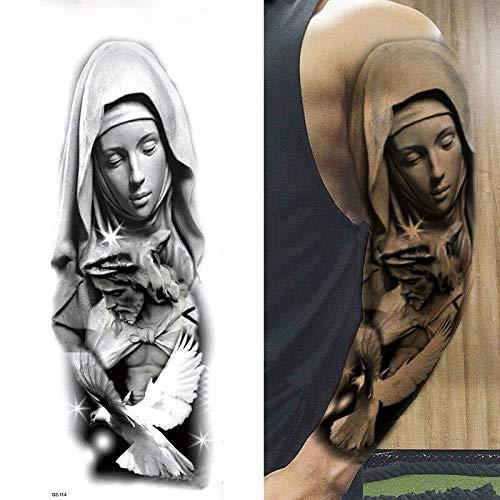 aloyrHe Full Arm Temporary Tattoo,Virgin Mary Jesus Waterproof Temporary Tattoo Stickers for Men Women Adults Kids,Dark Mark Pigeon Pray