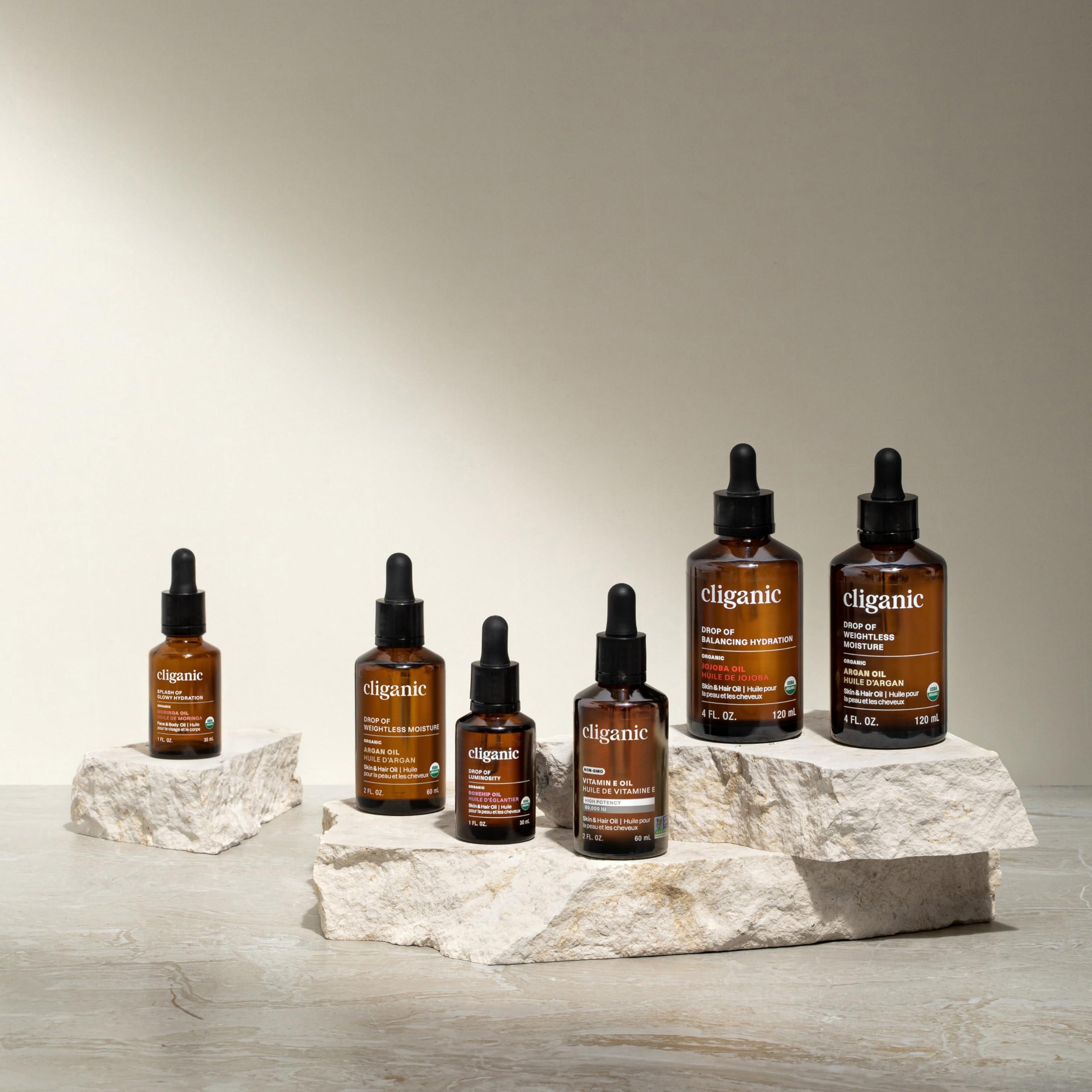 Cliganic Cliganic 100% Pure Vitamin E Oil for Skin, Hair & Face - 60,000 IU, Non-GMO Verified | Natural D-Alpha Tocopherol