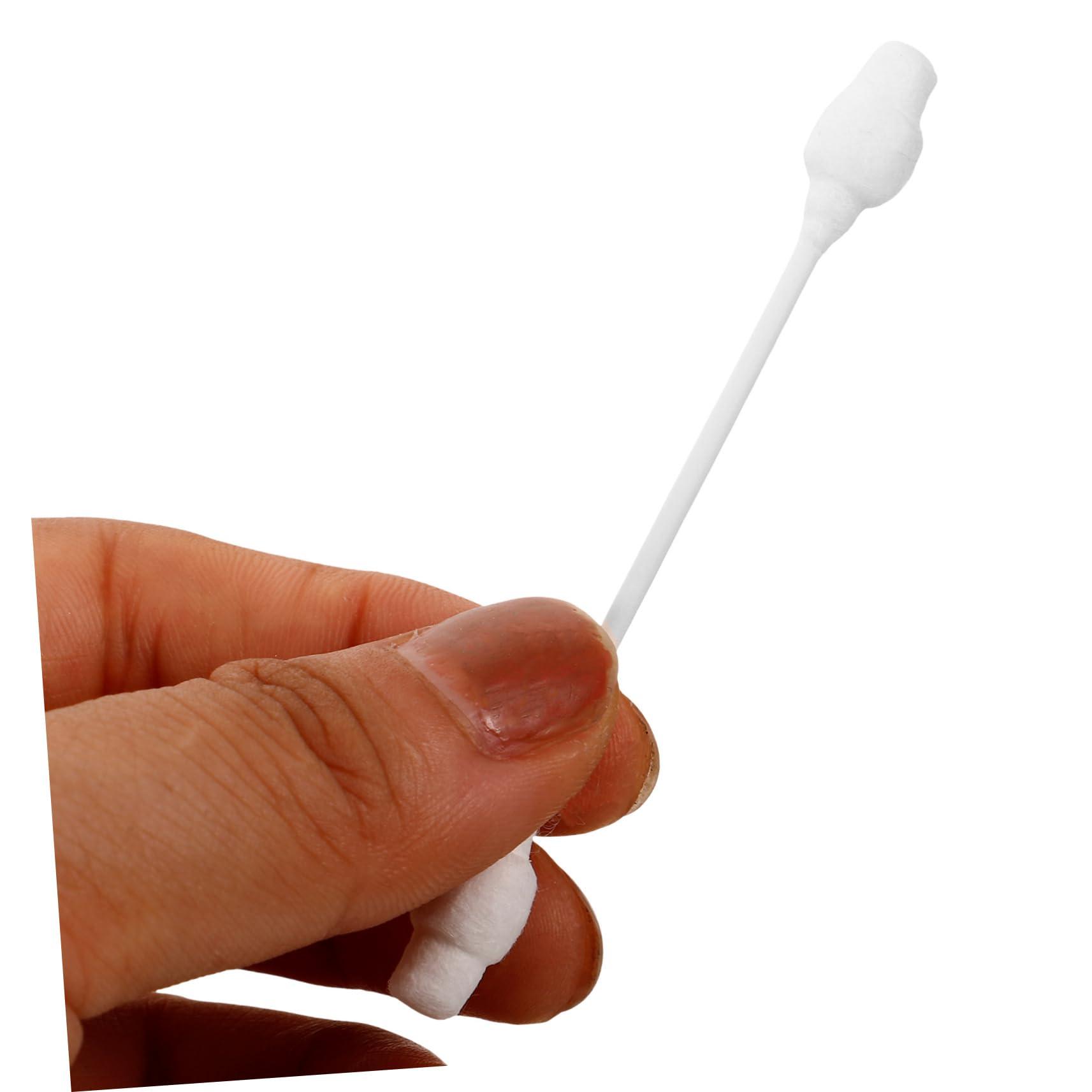 GLEAVI 100pcs Double Ended Cotton Wwabs Ear Wax Cotton Swab Baby Safety Cotton Bud Stick Swab Baby Ear Wax Cleaner Toddler Cotton Swab Large Tips Design Swab Ear Cotton Stick Earpick Swab