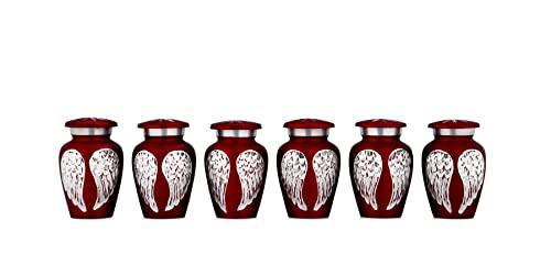 KEEPSAKE COMPANY Red Small Urn for Ashes, Mini Urns for Human Ashes, Cremation Keepsakes for Ashes, Small Keepsake Urns for Human Ashes, Decorative Ash Urn, Ash Holders for Human Ashes (Set of six/6) from Keepsake Co