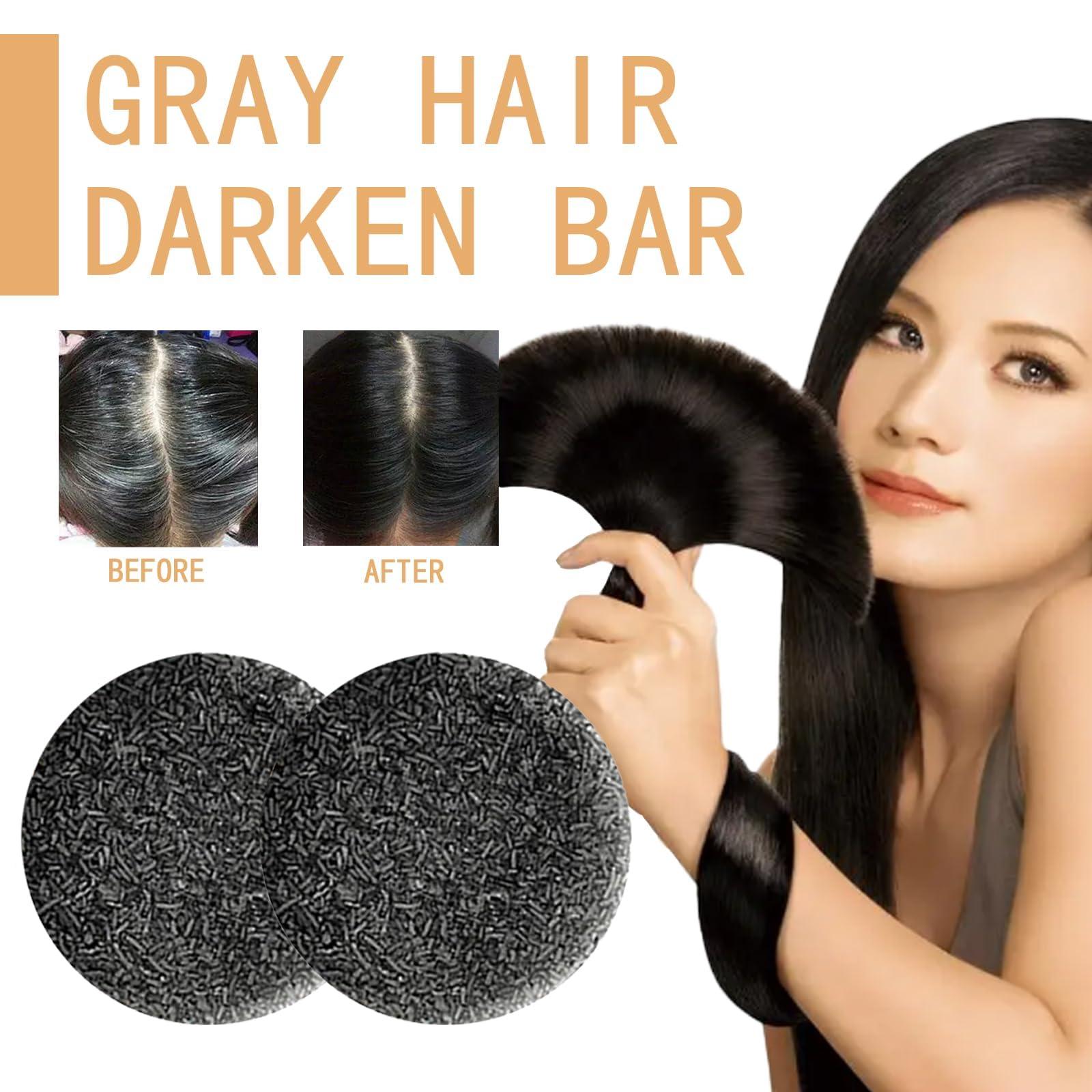 FROBON Gray Hair Reverse Bar(2 pcs)Grey Hair Shampoo Bar for Men and WomenBlack Soap for Grey Hair,Hair Darkening Soap-Deeply Nourishing Ingredients