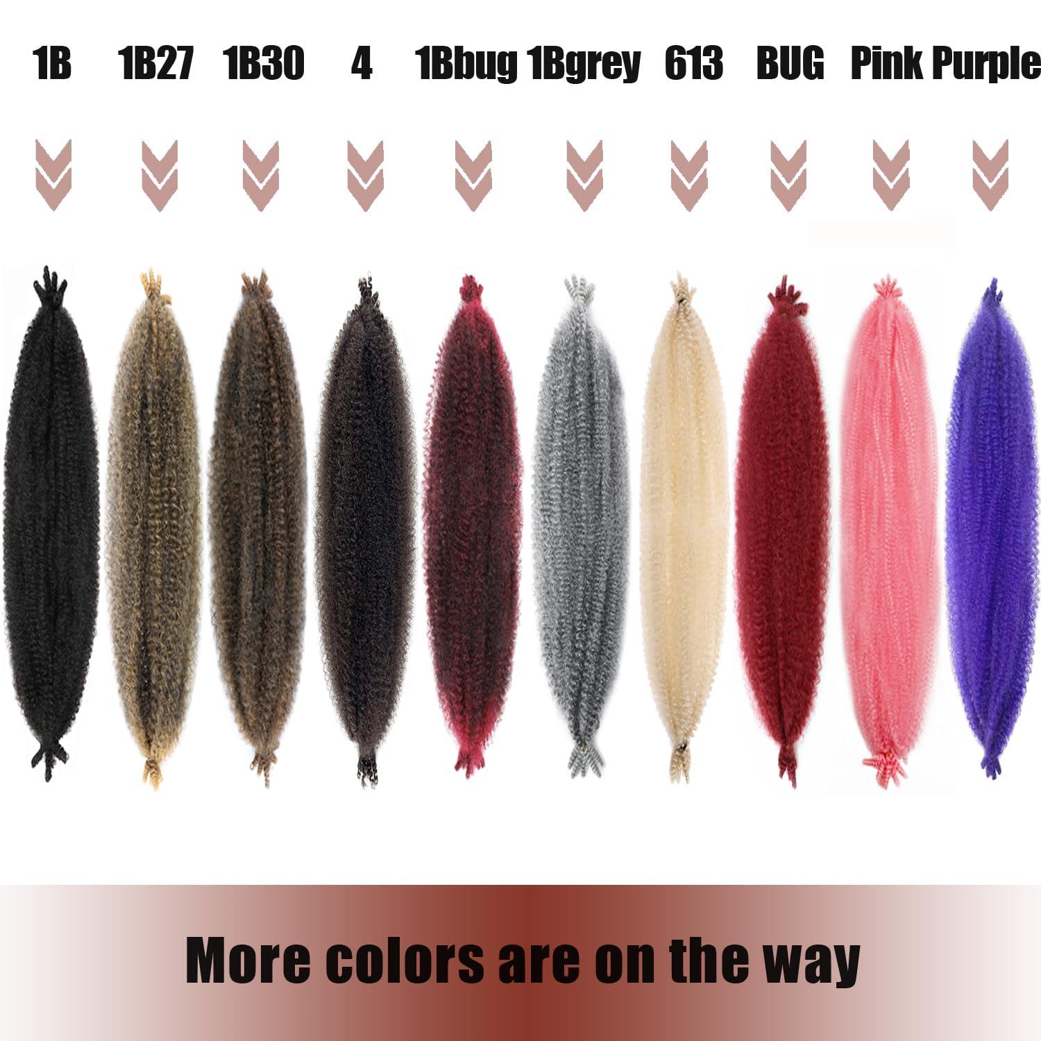 VCEOW VCEOW 6 Packs Ginger Springy Afro Twist Hair 16 Inch VCEOW Pre-Separated 350# Marely Twist Crochet Braiding Hair Soft Pre-fluffed Spring Twist Synthetic Wrapping Hair Extensions