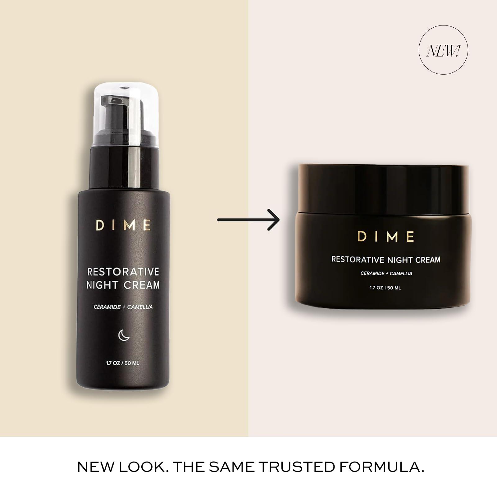 Dime Dime Beauty Restorative Night Cream, Facial Moisturizer with Ceramides and Sea Buckthorn, 1.7 oz / 50 ml
