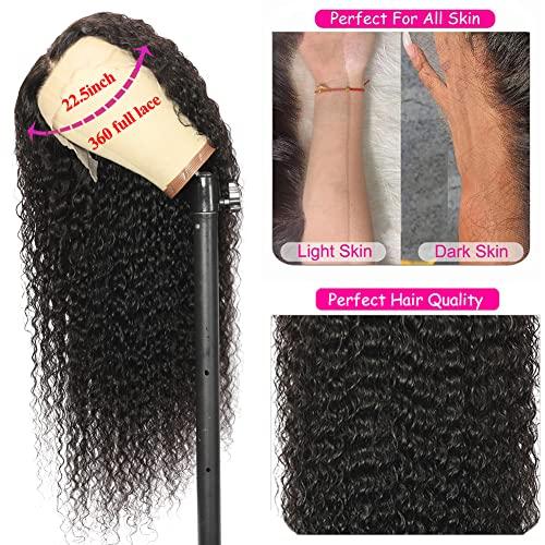 Healthair Healthair Deep Wave Lace Front Wig 360 Lace Front Wigs Human Hair Pre Plucked Human Hair Wigs for Black Women(16inch, Deep 360 Wig)