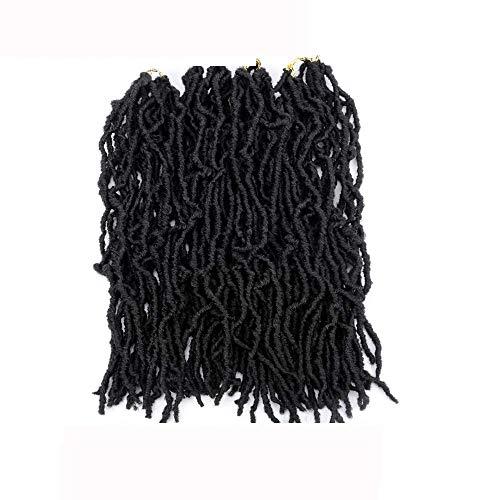 Ailewei AILEWEI NATURL LOCK DREADLOCKS Fashion Faux locs Natural Faux Locs Crochet Braid 100% Premium Fiber Synthetic Hair African Roots Hair Extensions, 4Packs/Lot (18”, 1B