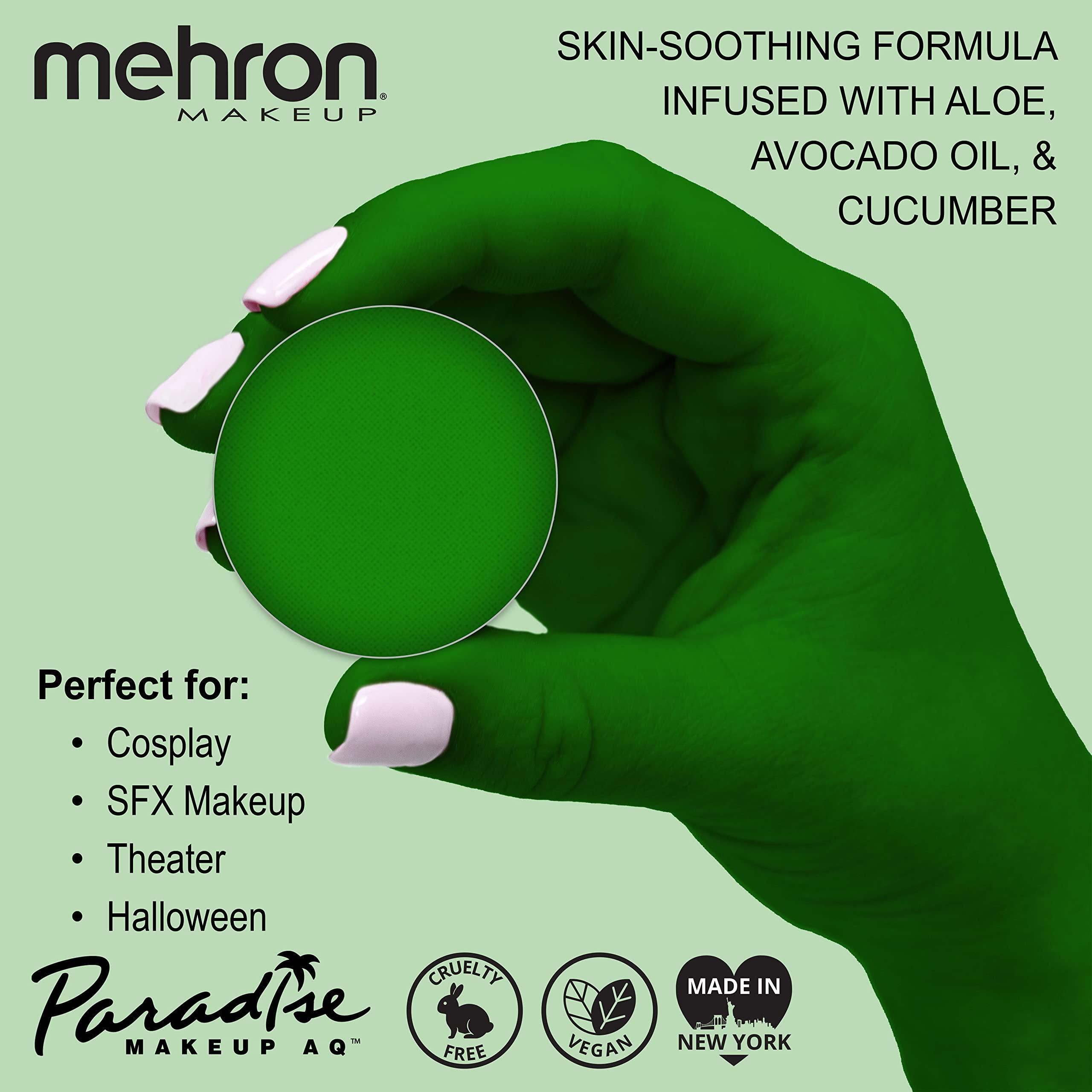 Mehron Mehron Makeup Paradise Makeup AQ Refill Size | Stage & Screen, Face & Body Painting, Beauty, Cosplay, Halloween | Water Activated Face Paint, Body Paint, Cosplay Makeup .25 oz (7 ml) (AMAZON GREEN)