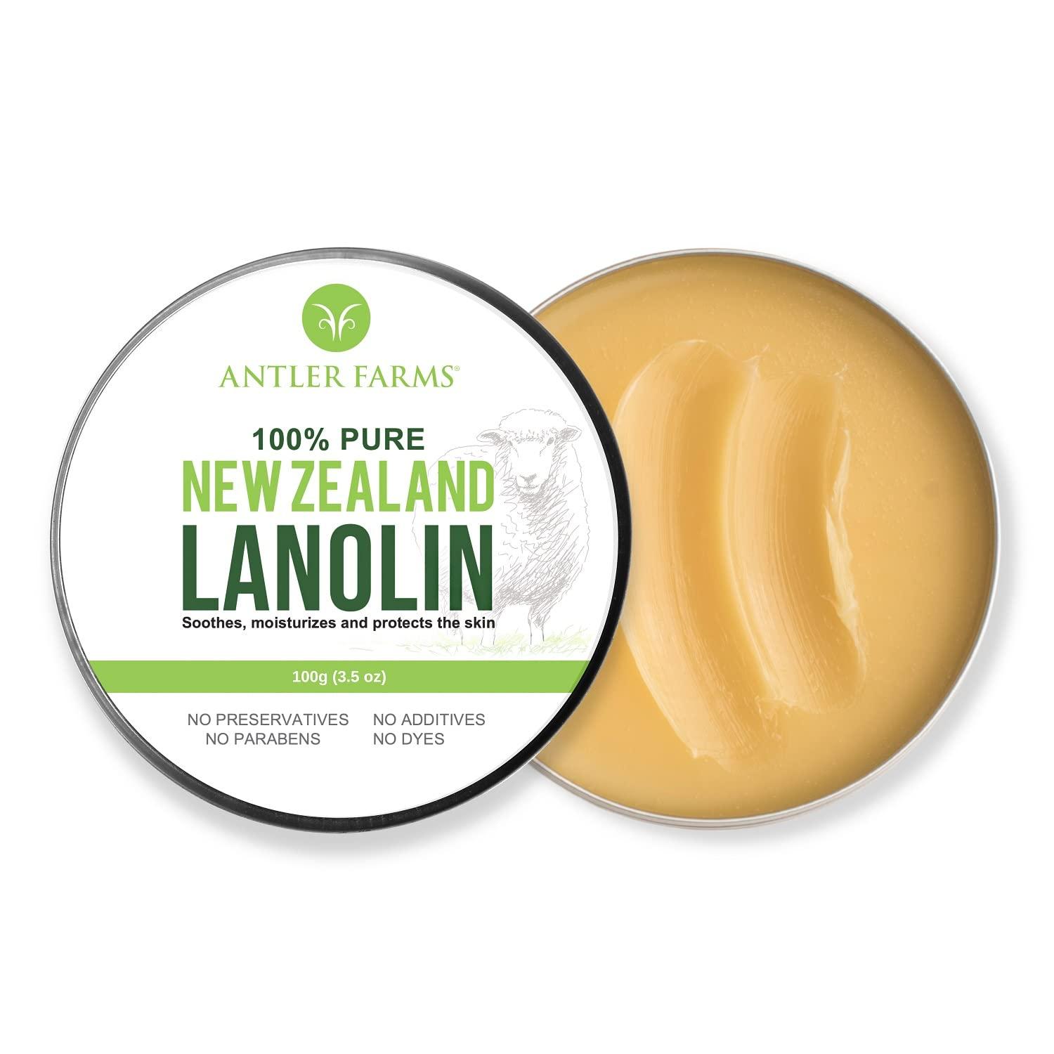 Antler Farms Antler Farms - 100% Pure New Zealand Lanolin, 100g, Skin Moisturizer and Protectant, Refined USP Grade Balm