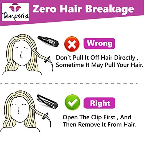 Temperia TEMPERIA Tic Tac Hair Clips for Girls (Pack of 36pcs) (5cm) (Matte Black) - Tik Tak Pins for Women