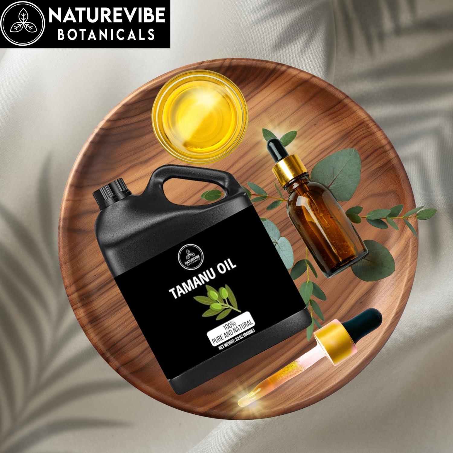 Naturevibe Botanicals Naturevibe Botanicals Tamanu Oil 32 Ounces | 100% Pure and Natural | Great for Skin Care and Hair Care