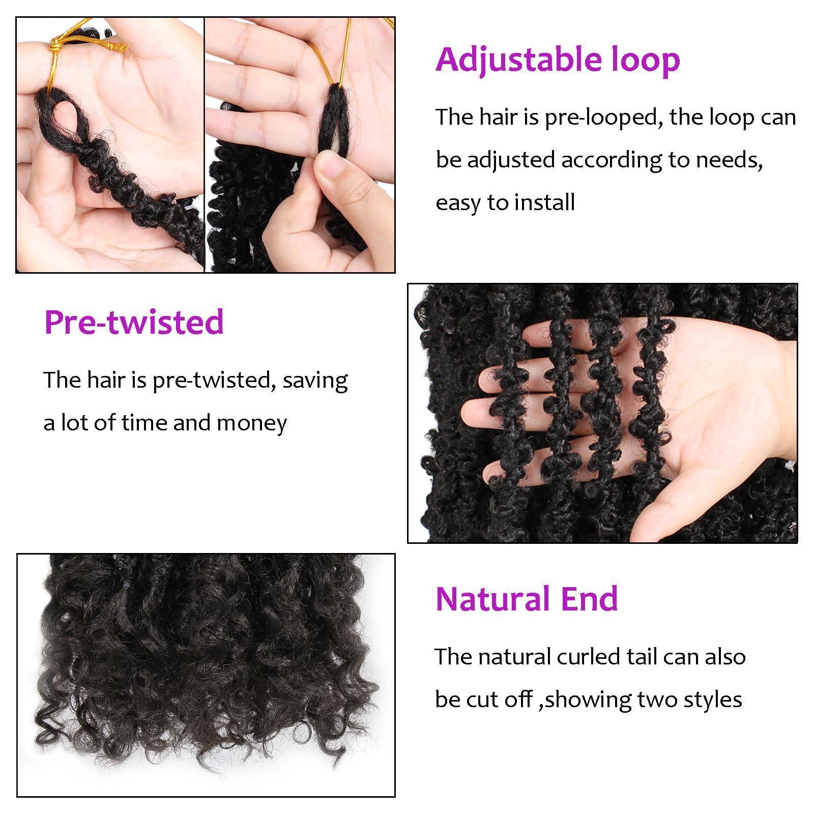 ZRQ ZRQ Butterfly Locs Crochet Hair 24 Inch 2Packs Distressed Butterfly Faux Locs With Curly Ends Pre Looped Butterfly Twist Natural Black Goddess Locs Hair Extensions for Women (24 Inch, 1B#)