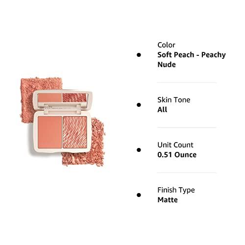 Cover FX COVER FX Monochromatic Powder Blush Duo - Soft Peach: Peachy Nude - Matte + Shimmer Finish - Create Custom, High Impact Color