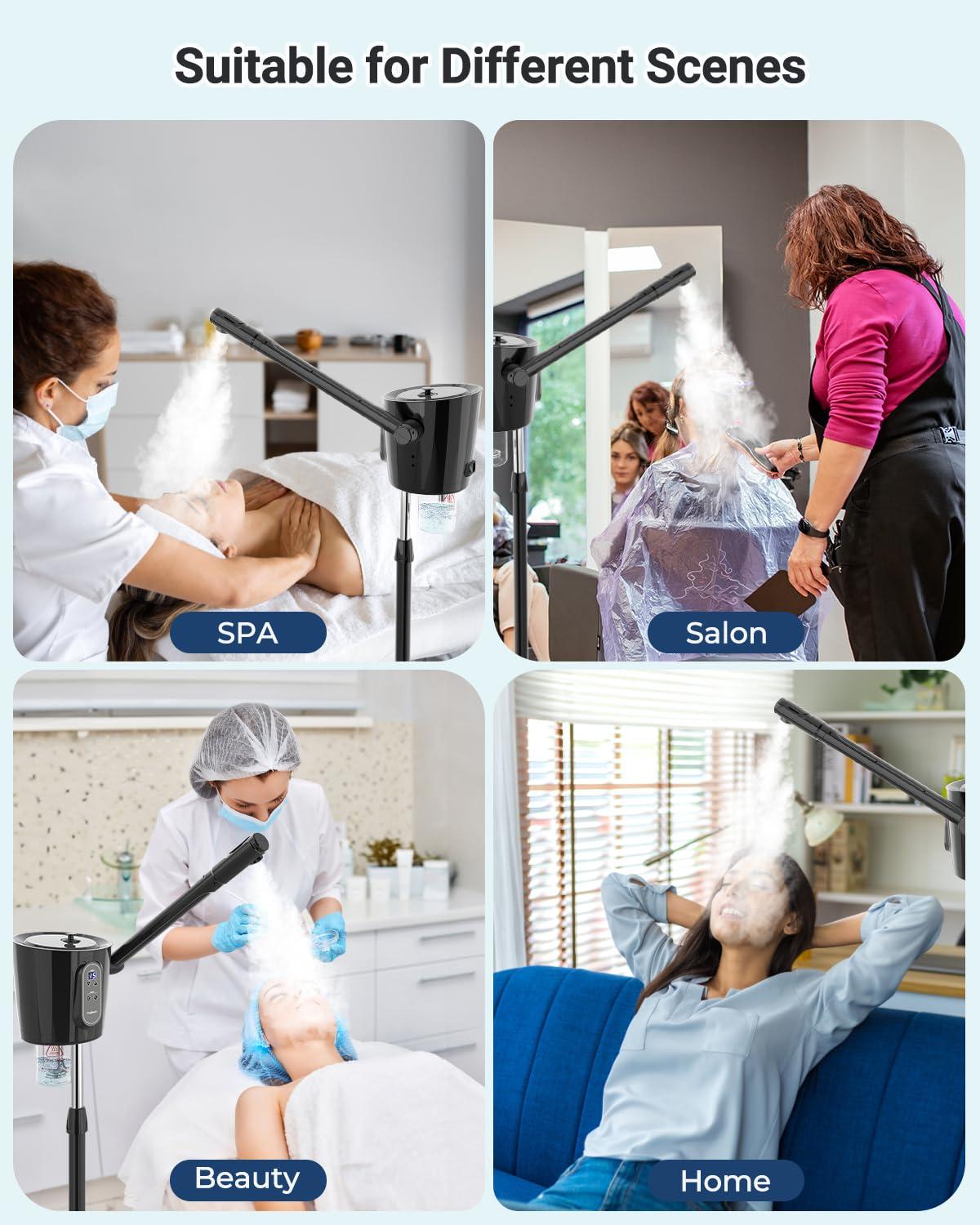 Kingsteam Kingsteam Professional Facial Steamer with Ozone - Ionic Nano Hot Mist Steamer with Large Capacity and 30-Min Timer for Estheticians, Beauty Salons, and Home Skin Care Use