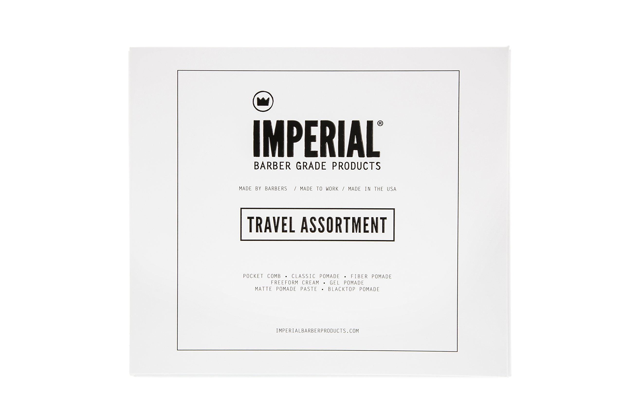 Imperial Barber Imperial Barber Travel Assortment/Gift Set Men\'s Traveling Hair Style -Classic, Fiber, Gel & Blacktop Pomade, Matte Pomade Paste, Freeform Cream, Comb