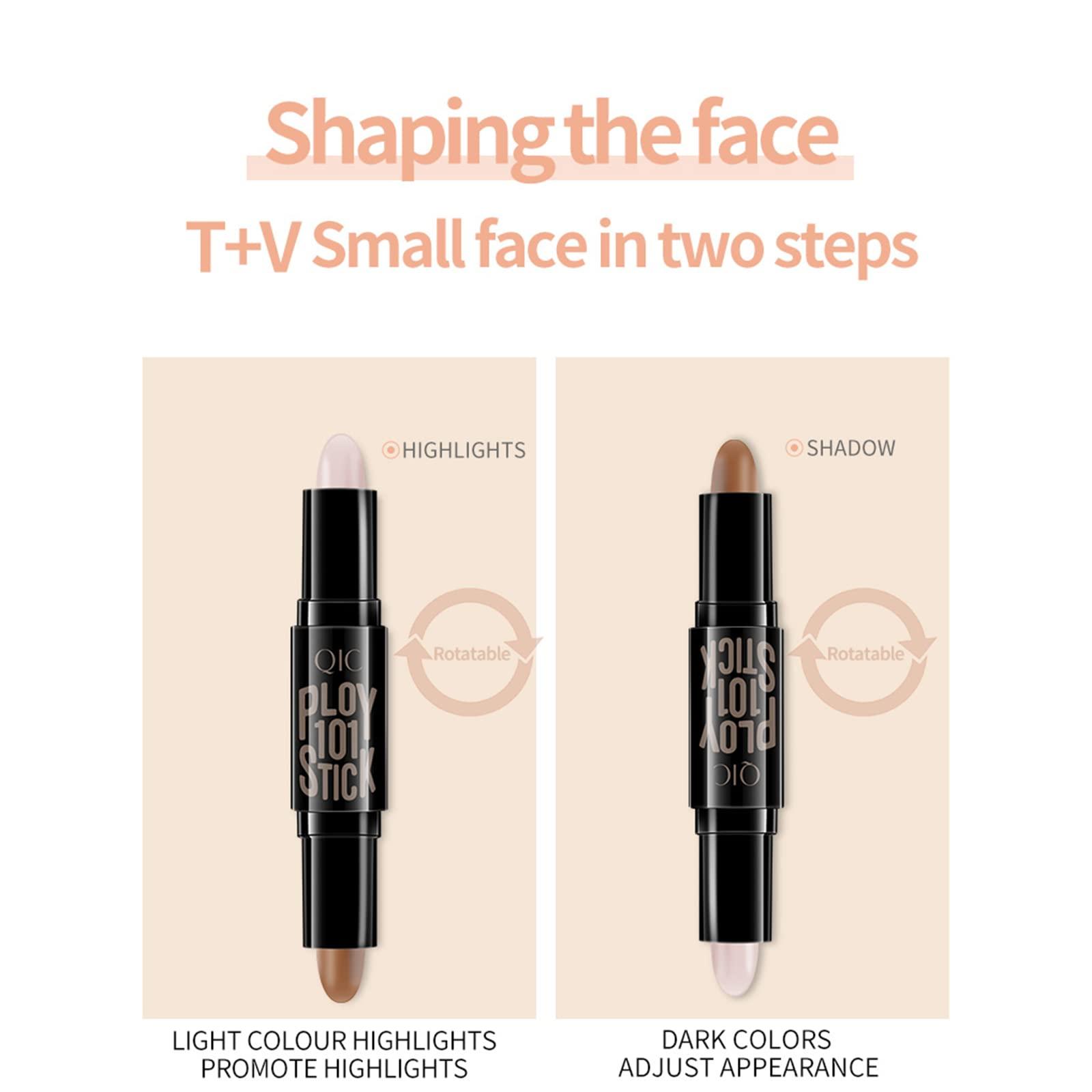 SOMGKIN Highlight Contour Stick, 2 in 1 Makeup Shading Stick, Face Highlighters Sticks, Concealer Contour Highlighter Stick,Cruelty Free Makeup,double-end face concealer contouring sticks cream (01)
