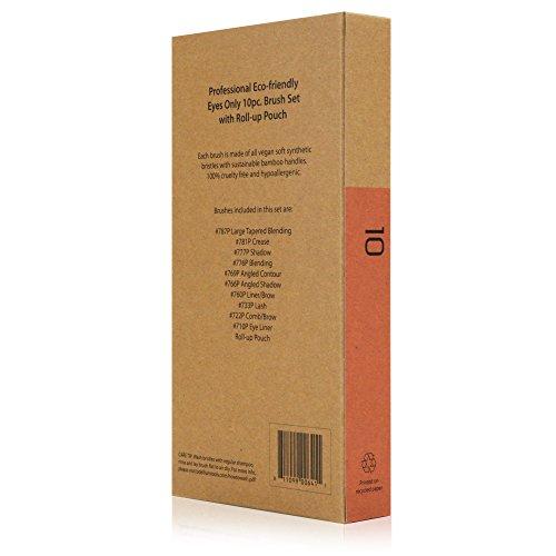 BDELLIUM TOOLS Bdellium Tools Professional Makeup Brush Pink Bambu Series - Eyes Only 10pc. Brush Set with Roll-Up Pouch