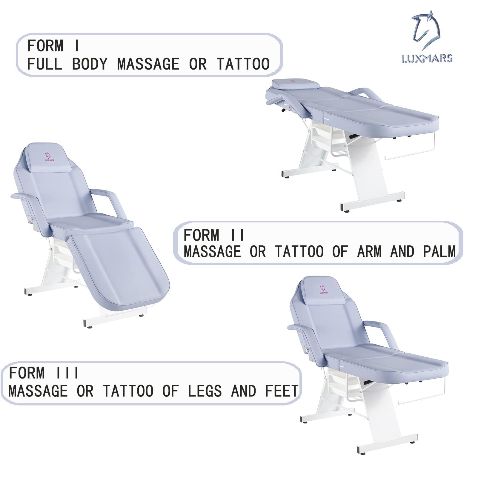 LUXMARS LUXMARS Facial Chair Massage Table 73in 3-Section Multipurpose Massage Bed Professional Tattoo Table Salon Spa Equipment for Facial Spa Beauty Spa Salon Equipment-Purple