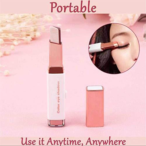 Deysen Two-Tone Eyeshadow Stick, Double Colors Eye Shadow Stick Glitter Shimmer Eyeshadow Gradient Eyeshadow Makeup Stick Waterproof Eyeshadow (#6 Rose Gold)