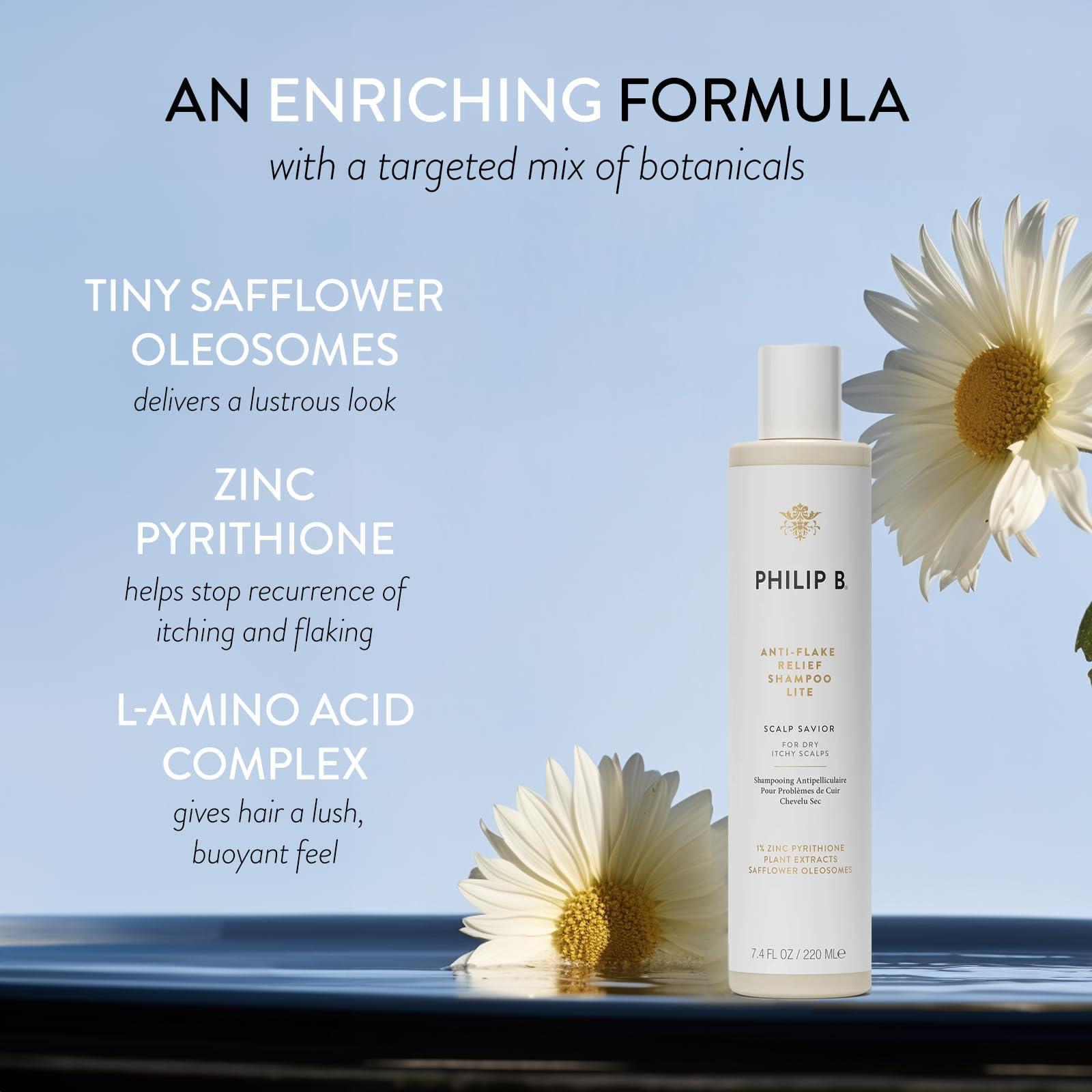 PHILIP B PHILIP B. Anti-Flake Relief Shampoo Lite 7.4 oz. (220 ml), for Dry, Itchy Scalps - Instant Soothing Relief for Lasting Comfort