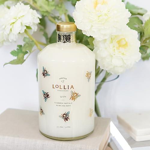 LOLLIA Lollia Wish Bubble Bath, 33.8 fl. oz. Sugared Pastille Scent Gentle & Moisturizing Bubble Bath, Hydrating Ingredients, Scented Bubble Bath for Women