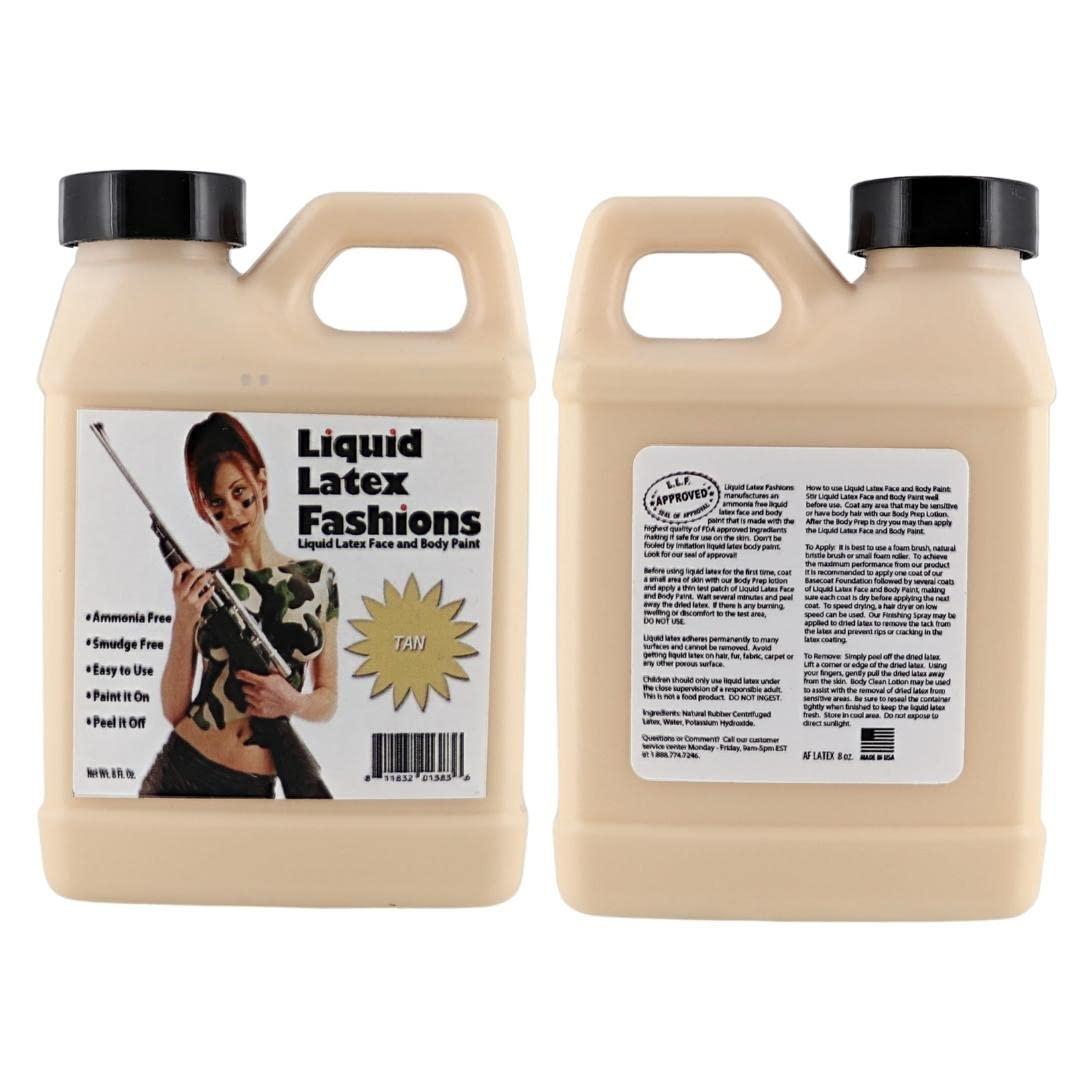 Liquid Latex Fashions Liquid Latex Fashions - Ammonia Free Halloween Easy Peel Off Body Paint, Ideal for Art, Theater, Parties, School Plays, Cosplays and Concerts, Flesh- 8 oz