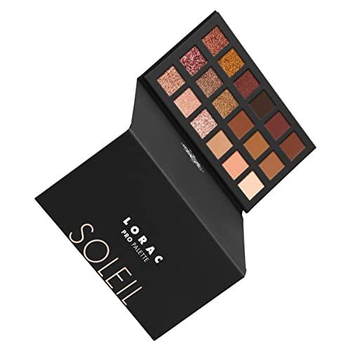 LORAC LORAC PRO Matte & Shimmer Eyeshadow Palette, Soleil | Glitter | Mirror Compact | Cruelty Free, Gluten Free, Vegan