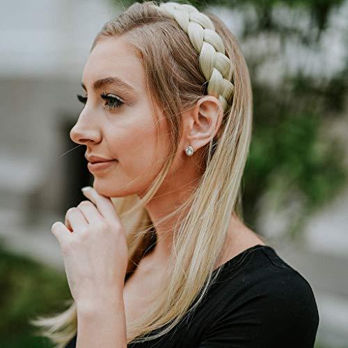 MADISON BRAIDS Madison Braids Women's Two Strand Headband Hair Braid Thick Natural looking Extension - Halo - Platinum