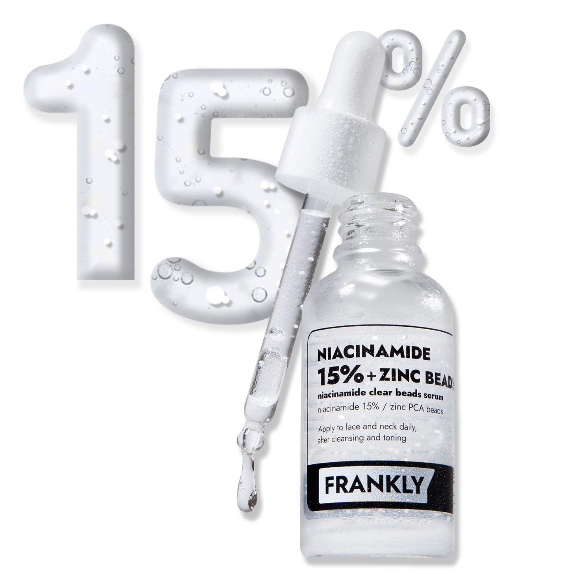 FRANKLY FRANKLY Niacinamide 15% & Zinc Beads Serum: Acne & Dark Spots Care, Oil Control, Even Skin Texture & Glow | Vegan & Cruelty-Free | Non-Comedogenic All skin types Korean Skincare | 1.01 fl.oz