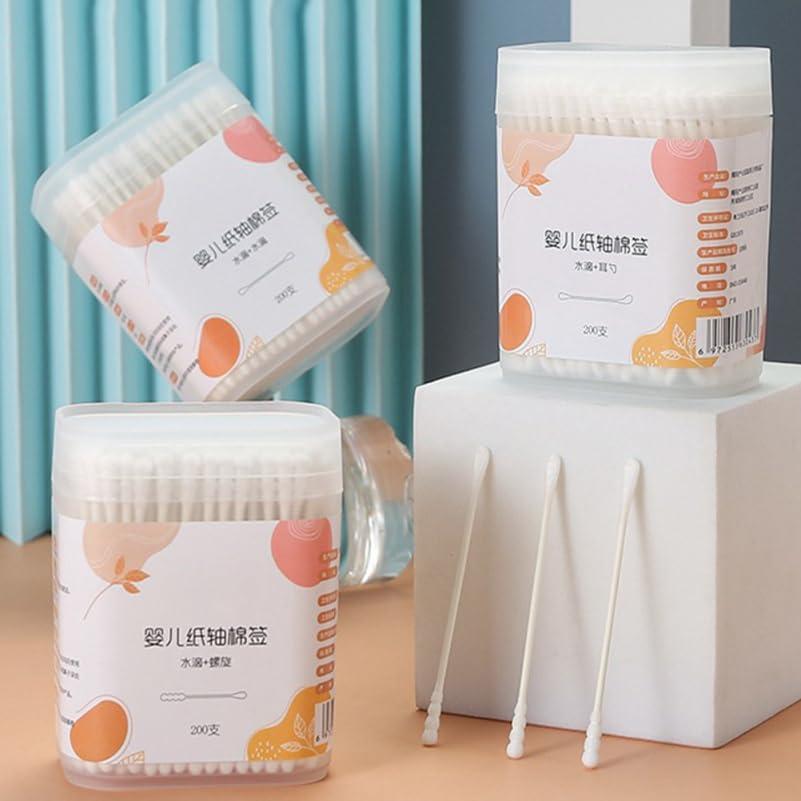 Toddmomy 800 Pcs Cotton Swab Ear Cleaning Swab Cotton Stick Swab Baby Ear Wax Cleaner Baby Ear Cotton Stick Cosmetic Swabs