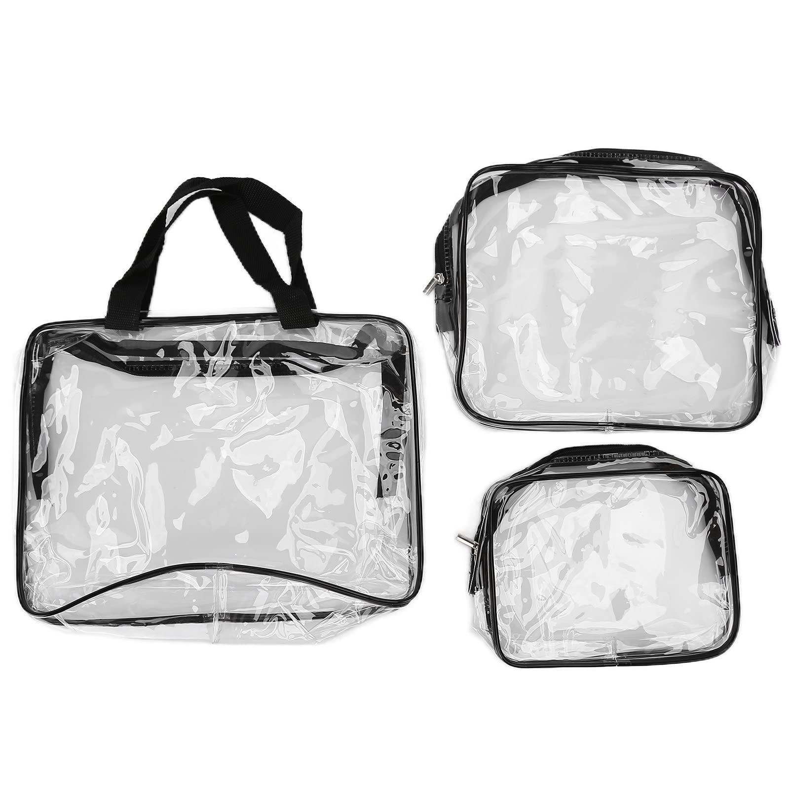Uplory Uplory Makeup Bag, Cosmetic Bag Pvc Transparent Thickness Easy To Clean Ell Structured Sturdy Zip Fastener, 3Pcs Travel Toiletry Bag For Travel Gym Bathroom Bedroom Daily Carry
