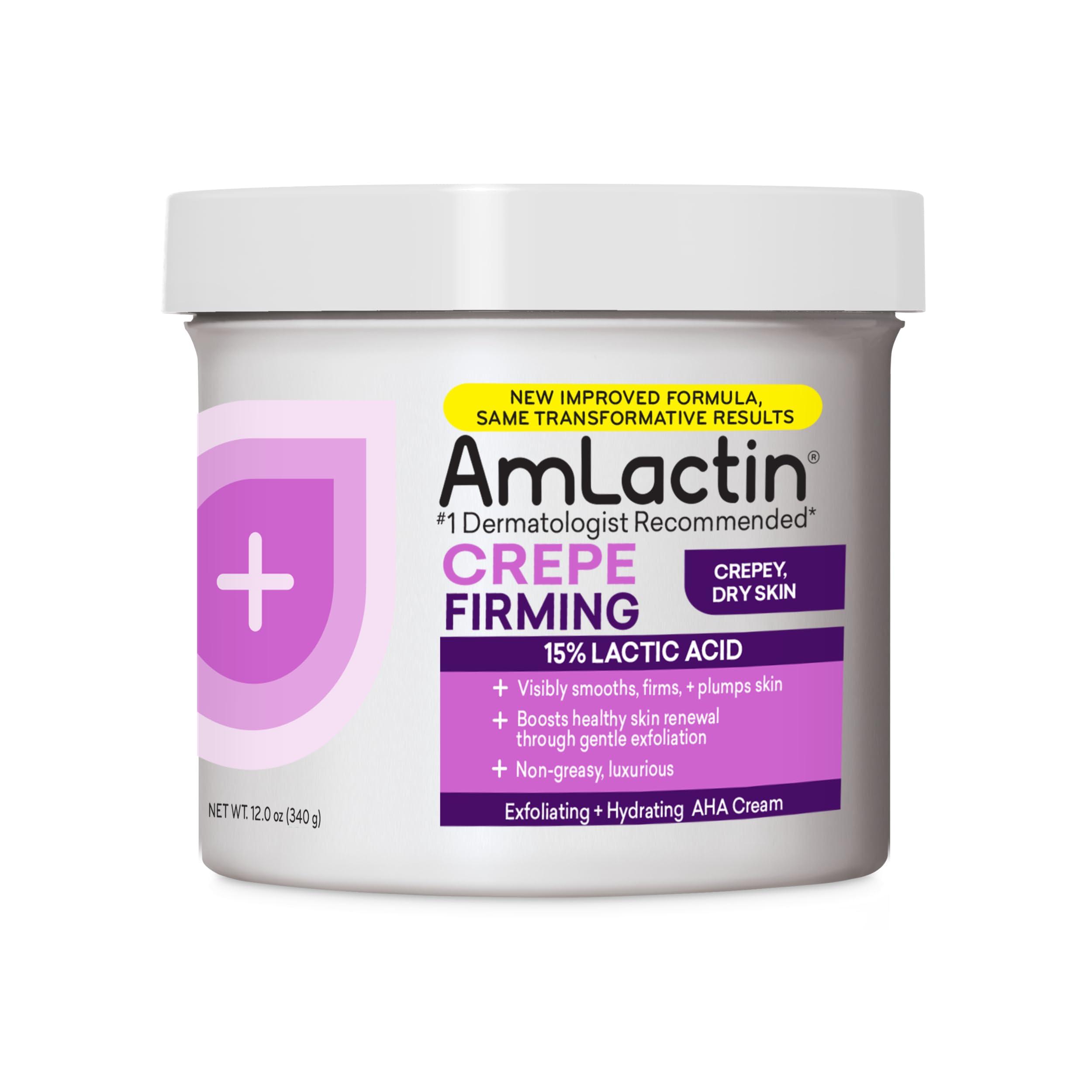 AmLactin AmLactin Crepe Firming Cream - 12 oz Body Cream with 15% Lactic Acid - Exfoliator and Moisturizer for Crepey, Dry Skin