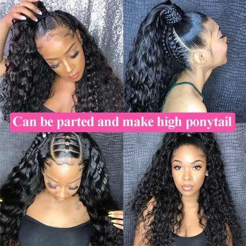 YOKADA HAIR YOKADA HAIR 360 Lace Front Wigs Human Hair Pre Plucked Exotic Kinky Curly Wig 180 Density Lace Frontal Real Virgin Soft Brazilian Hair for Black Women 24 Inch (Pack of 1), 360 wig
