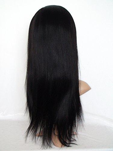 DaJun Wholesale 8" Lace Front Wigs Human Hair With Baby Hair Chinese Virgin Remy Human Hair Natural Straight Color #1 Jet Black