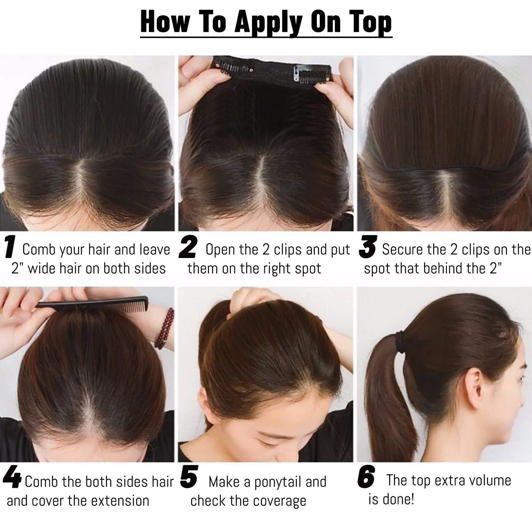 S-noilite S-noilite Short Hair Extensions Clip in Human Hair 2PCS 2 Clips Short Clip in Hairpieces Remy Hair For Women with Short Hair Adding Hair Volume 20g 6Inch-Platinum Blonde