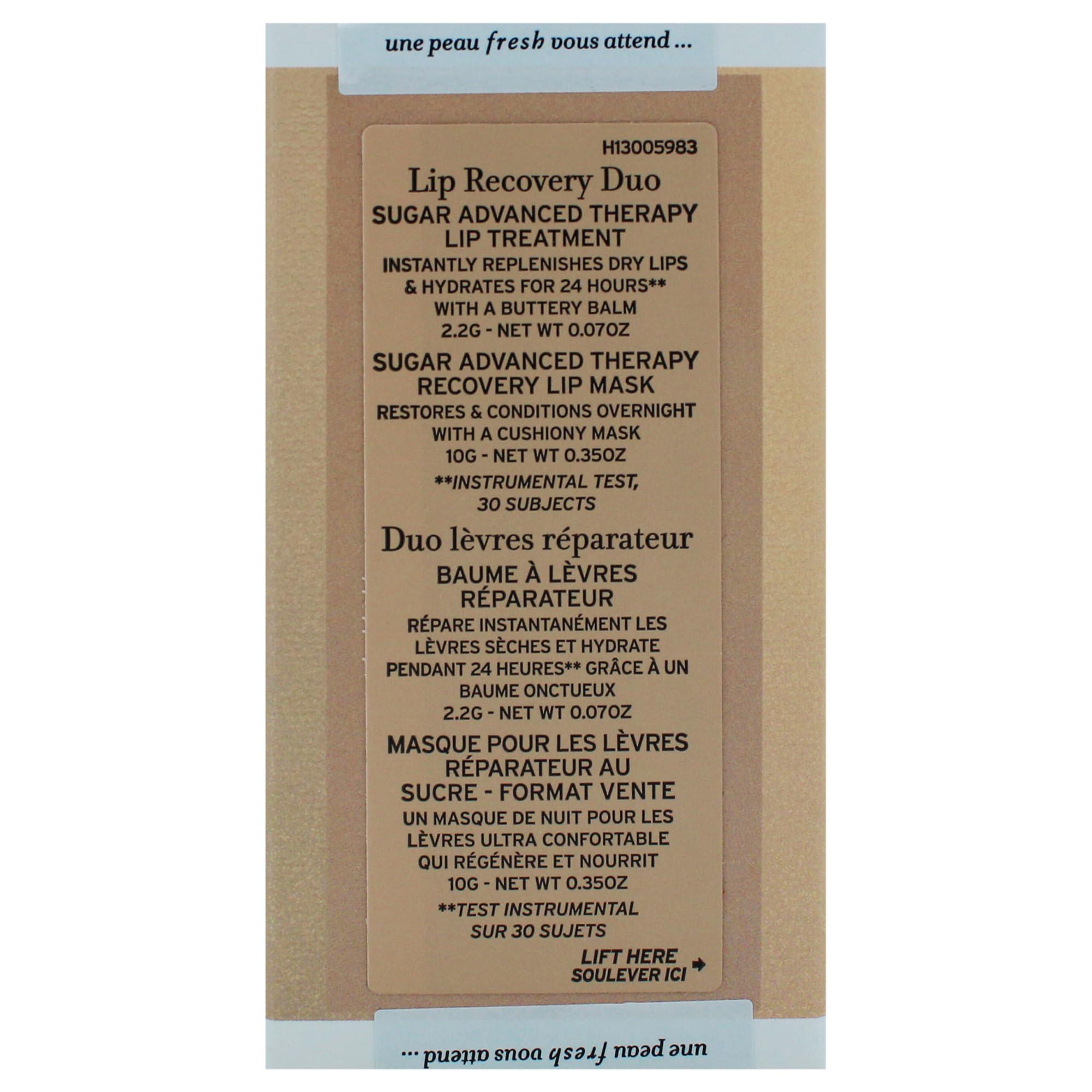 Fresh Lip Recovery Duo by Fresh for Women - 2 Pc 0.07oz Sugar Advanced Therapy Lip Treatment, 0.35oz Sugar Advanced Therapy Recovery Lip Mask