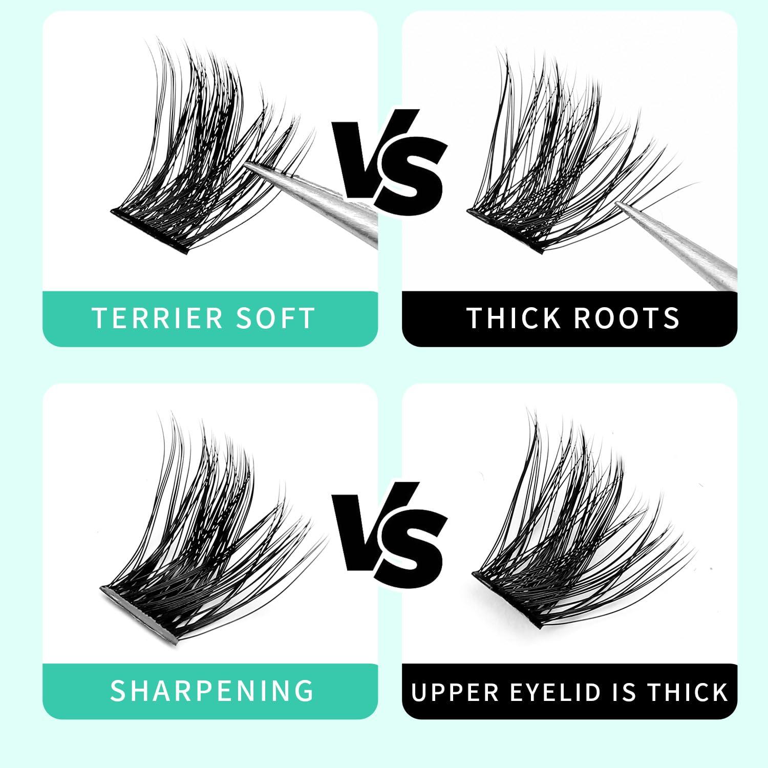 Bodermincer Bodermincer Lash Extension 132pcs D Curl 8-10-12-14mm Mixed Lash Clusters Segment Lash Clusters (January-8-10-12-14mm Mixed)