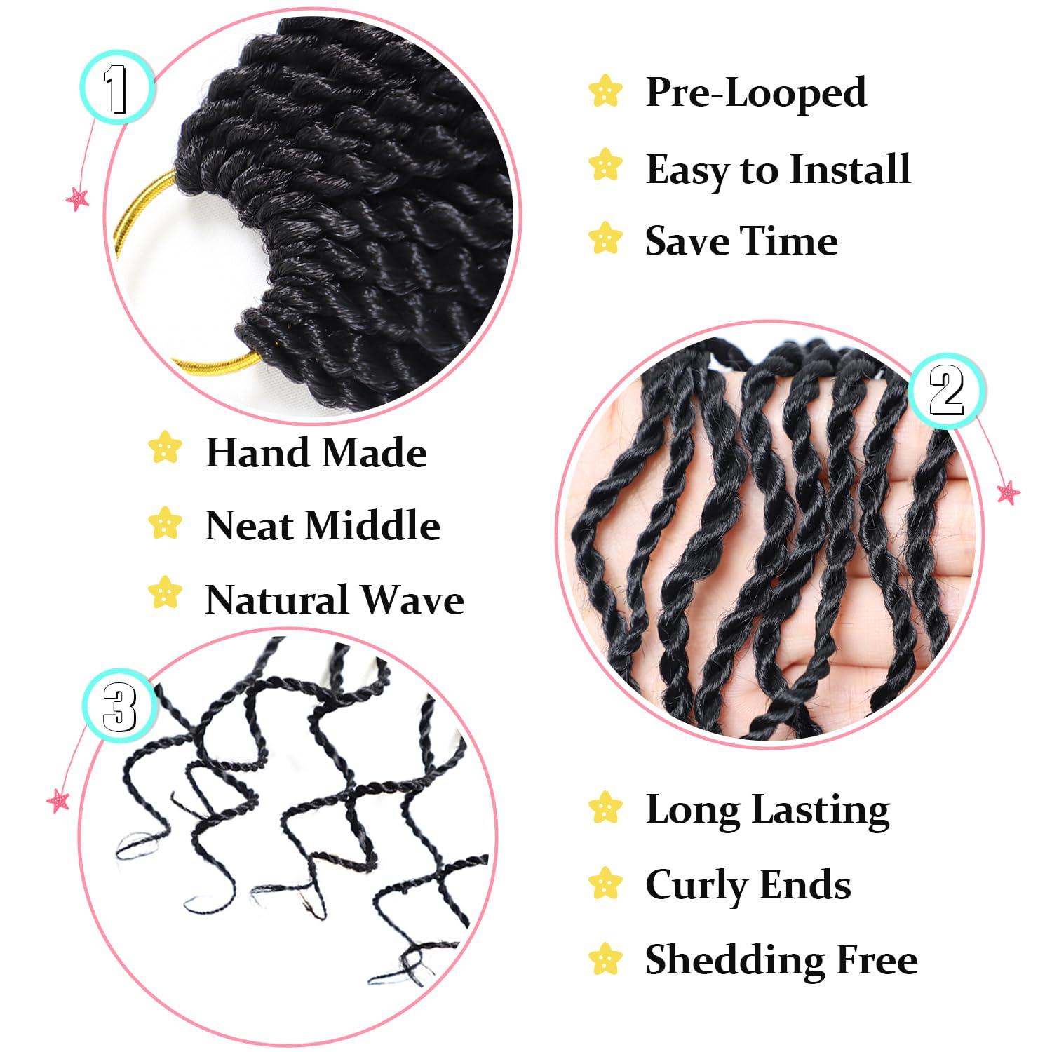 VIOLET Senegalese twist crochet hair 12 inch&18 inch (1B)
