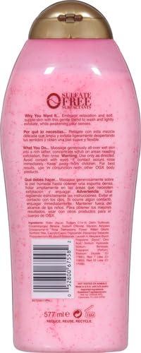 OGX OGX Sensitive + Pink Sea Salt & Rosewater Sulfate-Free Soothing Body Scrub with Healing Rose Quartz, Gentle Exfoliating Daily Body Wash to Soften & Smooth Skin, 19.5 Fl Oz