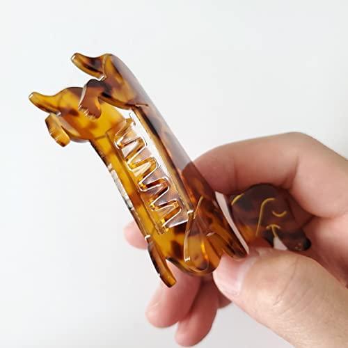 OMG Decor Dachshund Claw Clip,Dog Claw Clip,Acetate Hair Clips,Small Claw Clips for Women
