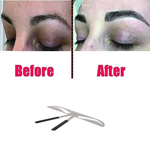 Utoolmart Utoolmart Eyebrow Shaping Ruler, Stainless Steel Eyebrow Ruler Measurement Tool, 3-Point Positioning Eyebrow Shaper Stencil, Reusable Eyebrow Template Makeup Tool Kit, Natural Eyebrow, 1 Pcs