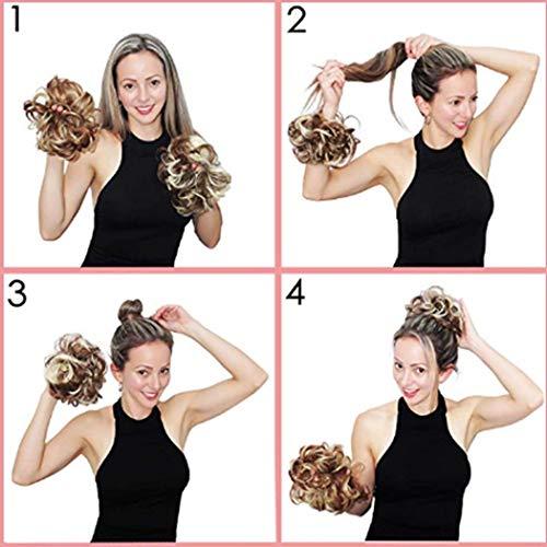 EVILD EVILD Tousled Hair Pieces Curly Messy Bun Extensions Synthetic Updo Hair Scrunchies Bun Daily Party Messy Hairpieces for Women and Girls (27#)